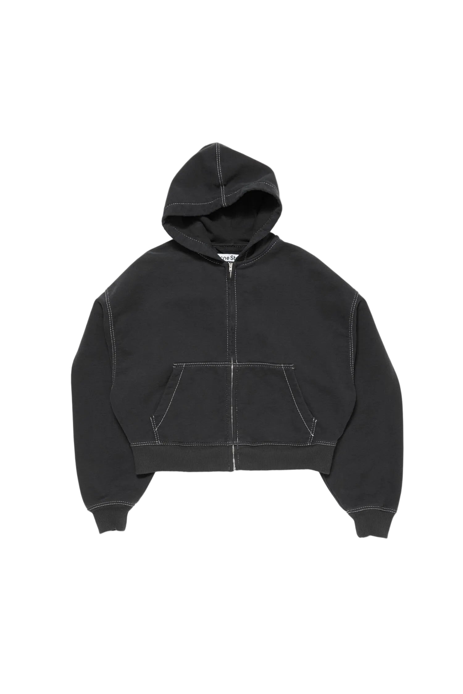 Acne Studios Contrast-Stitch Zip-Up Hoodie