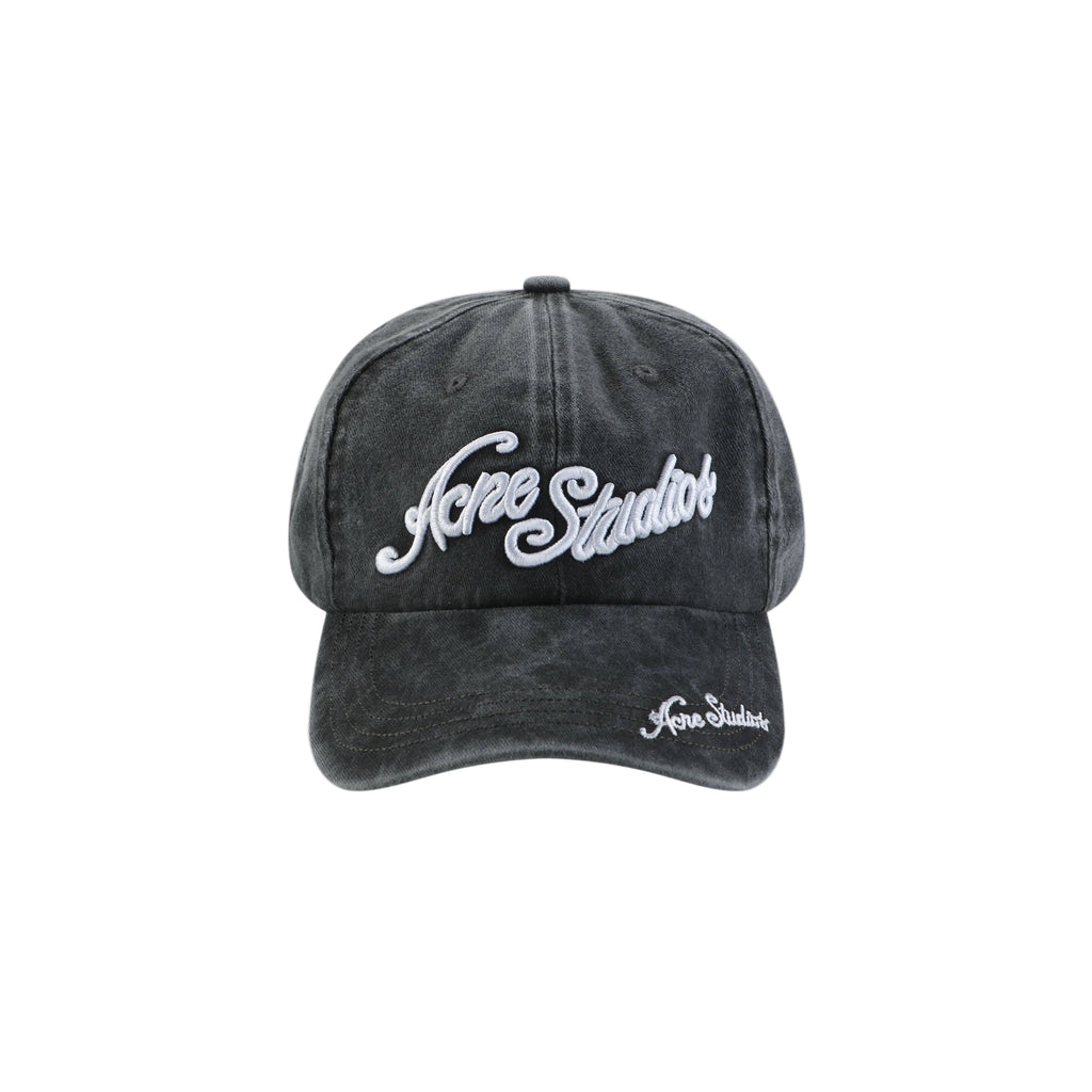 Acne Studios Script Logo Cap – Washed Black