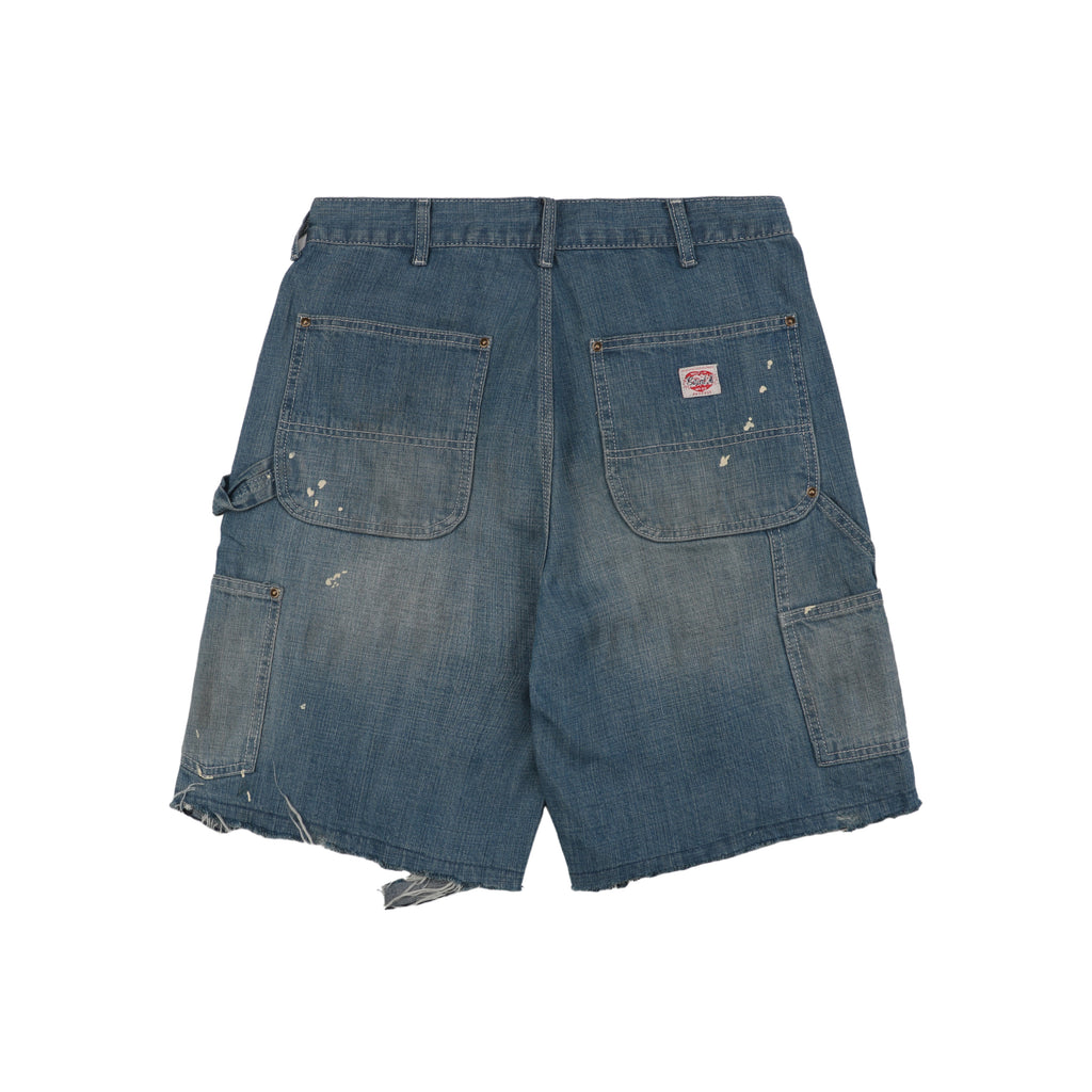 Saint Michael Straight-Leg Distressed Denim Shorts