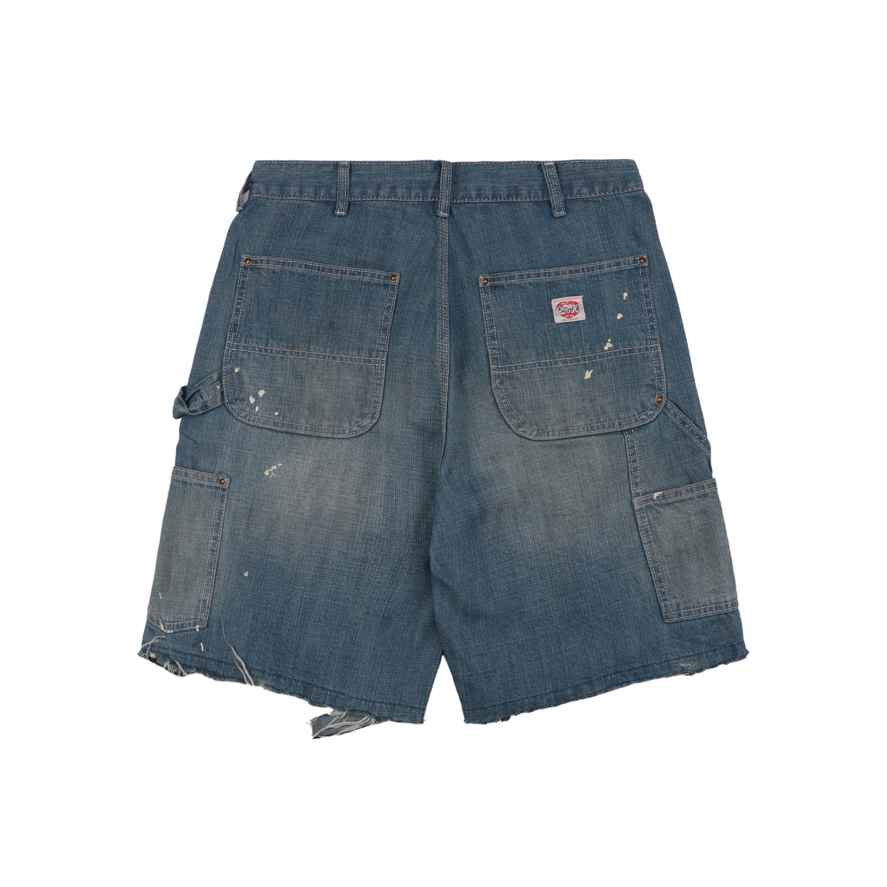 Saint Michael Straight-Leg Distressed Denim Shorts